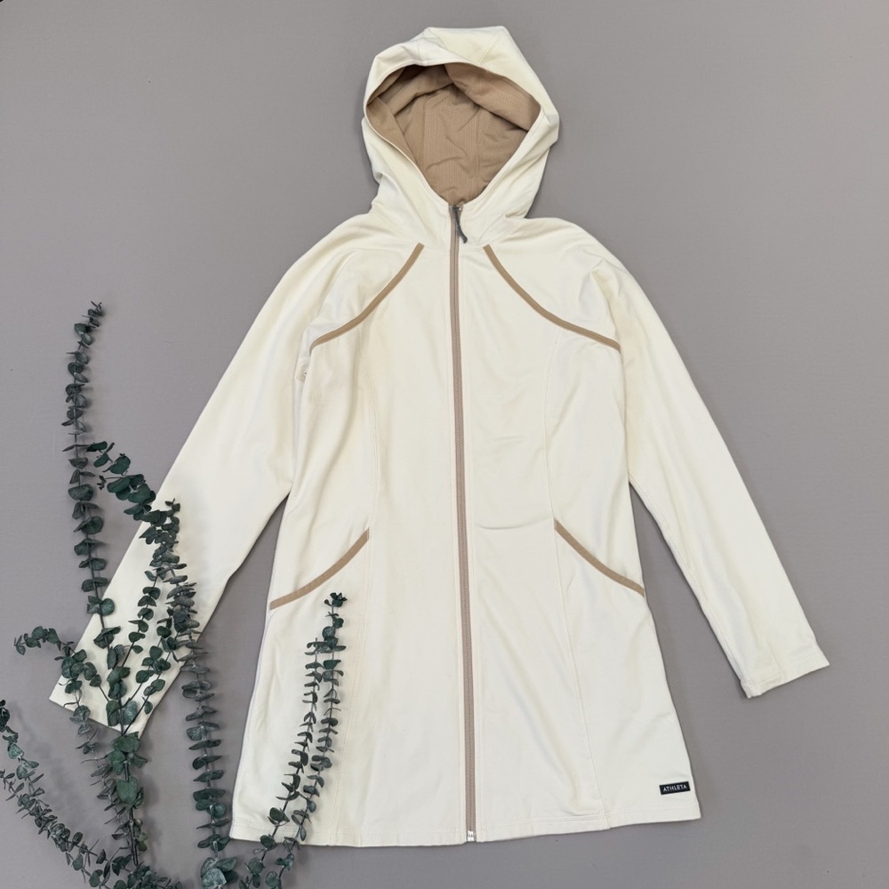 Athleta Cream Hooded Jacket